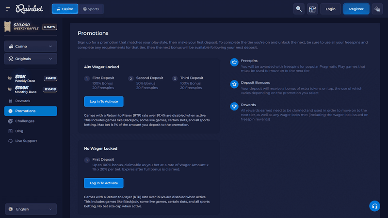 Rainbet Casino Site Evaluation